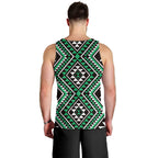 New Zealand Kakariki Taniko Motifs Men Tank Top Maori Poi Dance Costume Inspired