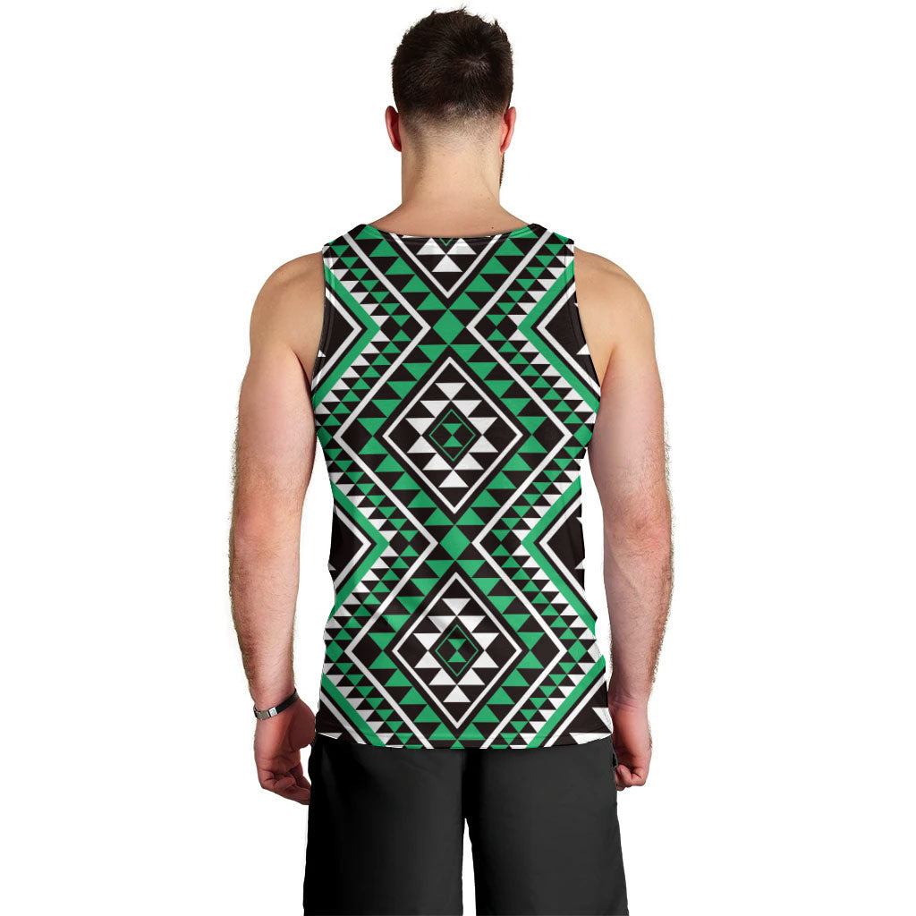 New Zealand Kakariki Taniko Motifs Men Tank Top Maori Poi Dance Costume Inspired