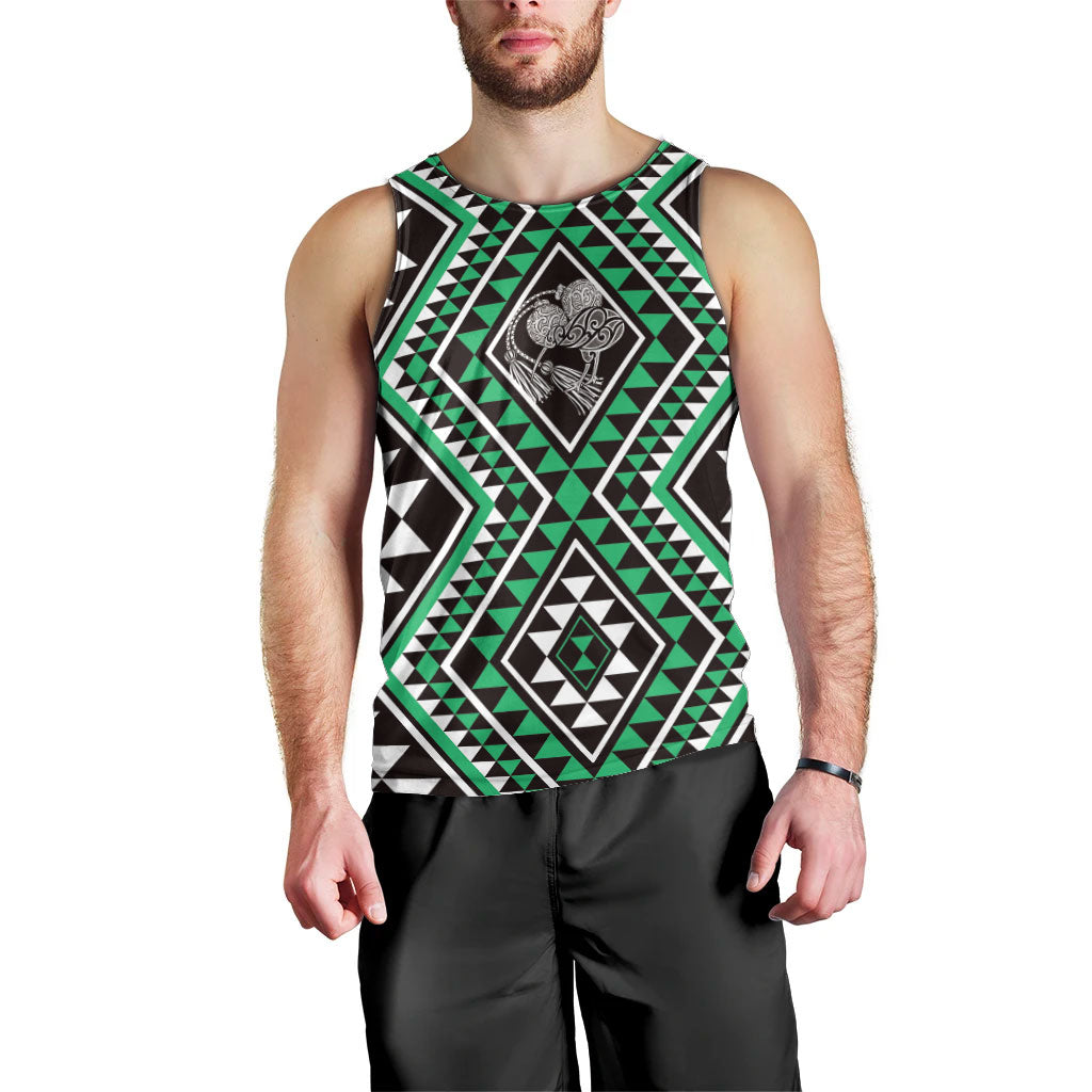 New Zealand Kakariki Taniko Motifs Men Tank Top Maori Poi Dance Costume Inspired