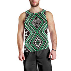 New Zealand Kakariki Taniko Motifs Men Tank Top Maori Poi Dance Costume Inspired