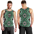 New Zealand Kakariki Taniko Motifs Men Tank Top Maori Poi Dance Costume Inspired