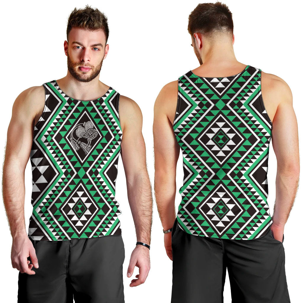 New Zealand Kakariki Taniko Motifs Men Tank Top Maori Poi Dance Costume Inspired