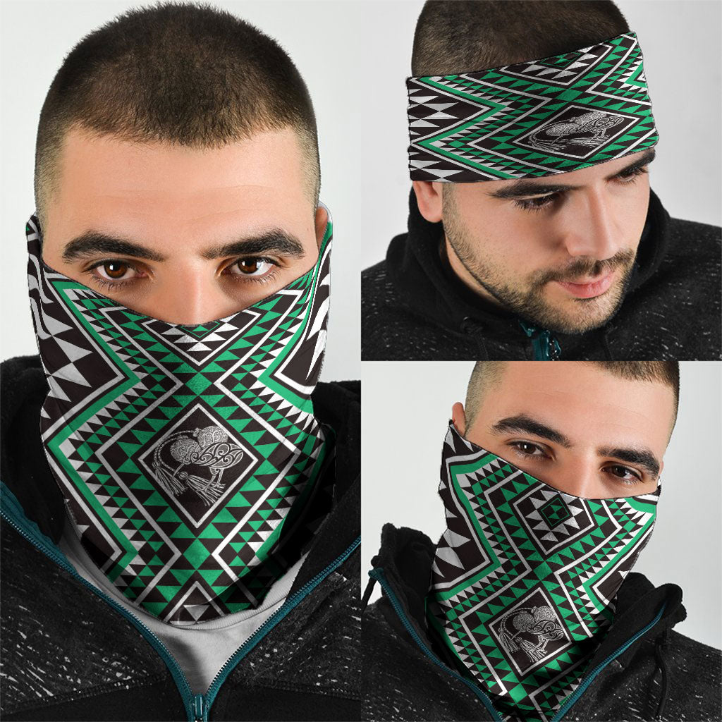 New Zealand Kakariki Taniko Motifs Neck Gaiter Maori Poi Dance Costume Inspired