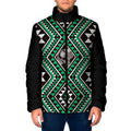 New Zealand Kakariki Taniko Motifs Padded Jacket Maori Poi Dance Costume Inspired
