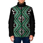 New Zealand Kakariki Taniko Motifs Padded Jacket Maori Poi Dance Costume Inspired