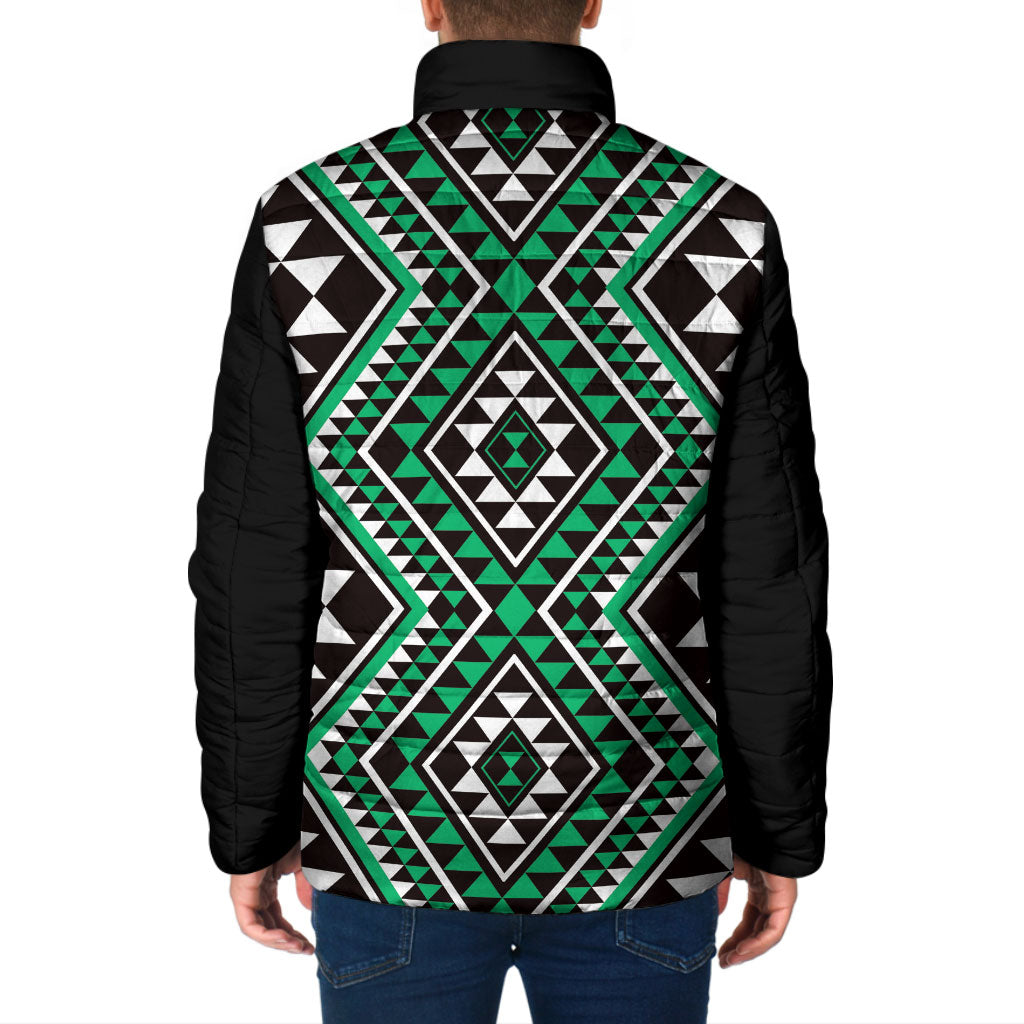 New Zealand Kakariki Taniko Motifs Padded Jacket Maori Poi Dance Costume Inspired