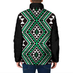 New Zealand Kakariki Taniko Motifs Padded Jacket Maori Poi Dance Costume Inspired