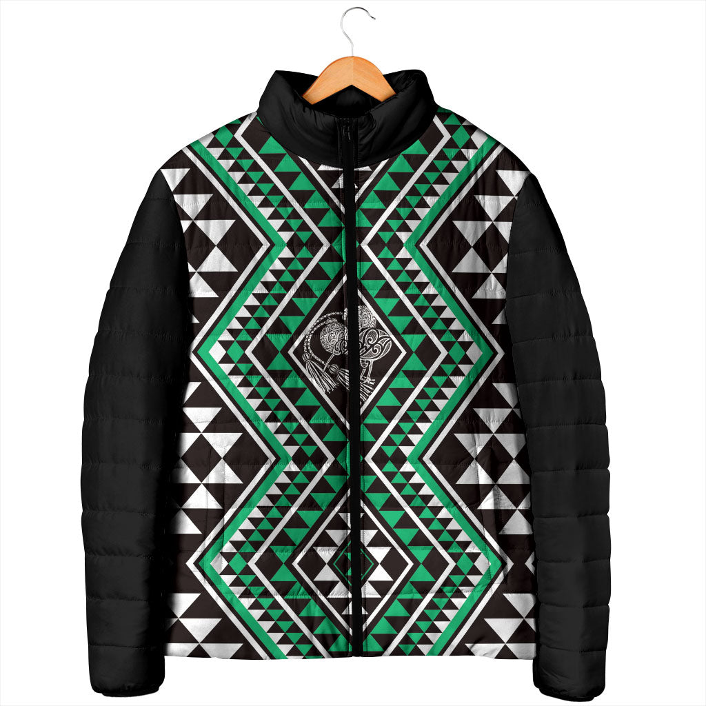 New Zealand Kakariki Taniko Motifs Padded Jacket Maori Poi Dance Costume Inspired