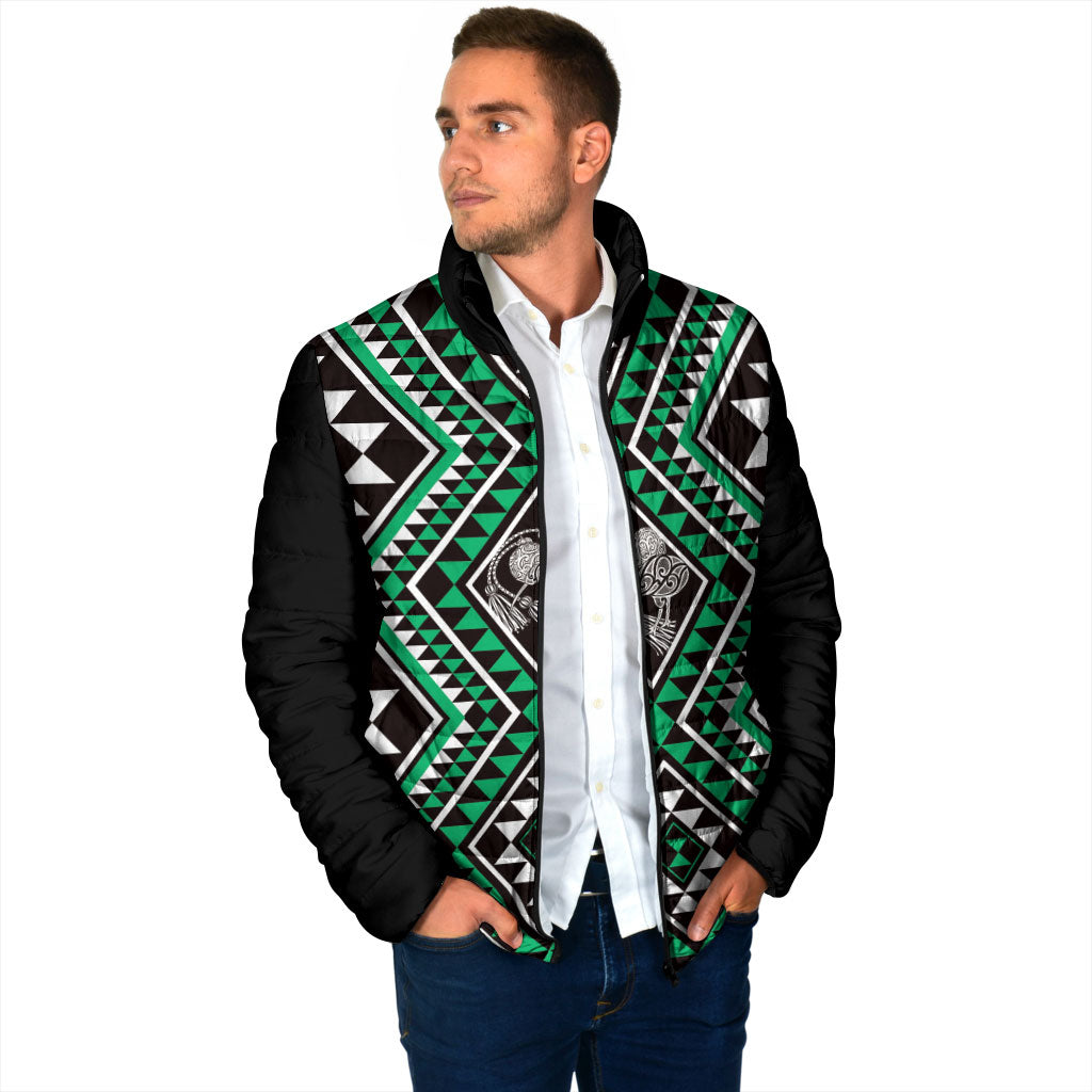 New Zealand Kakariki Taniko Motifs Padded Jacket Maori Poi Dance Costume Inspired