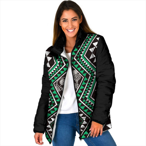 New Zealand Kakariki Taniko Motifs Padded Jacket Maori Poi Dance Costume Inspired