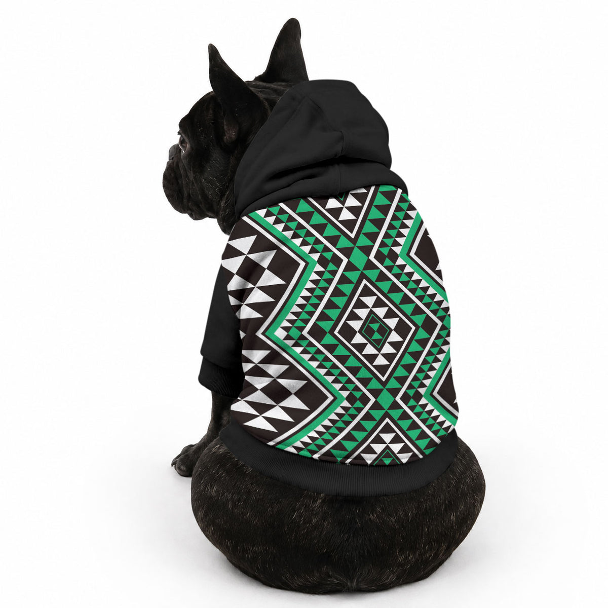 New Zealand Kakariki Taniko Motifs Pet Hoodie Maori Poi Dance Costume Inspired