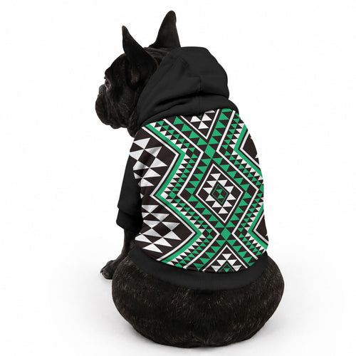 New Zealand Kakariki Taniko Motifs Pet Hoodie Maori Poi Dance Costume Inspired