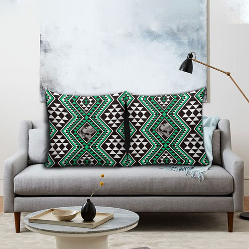 New Zealand Kakariki Taniko Motifs Pillow Cover Maori Poi Dance Costume Inspired