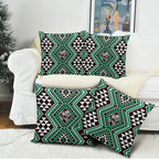 New Zealand Kakariki Taniko Motifs Pillow Cover Maori Poi Dance Costume Inspired