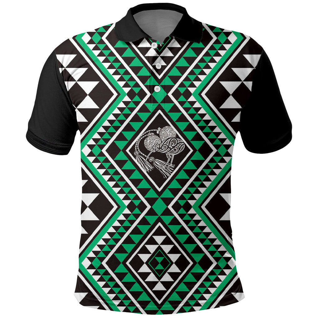 New Zealand Kakariki Taniko Motifs Polo Shirt Maori Poi Dance Costume Inspired