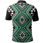 New Zealand Kakariki Taniko Motifs Polo Shirt Maori Poi Dance Costume Inspired