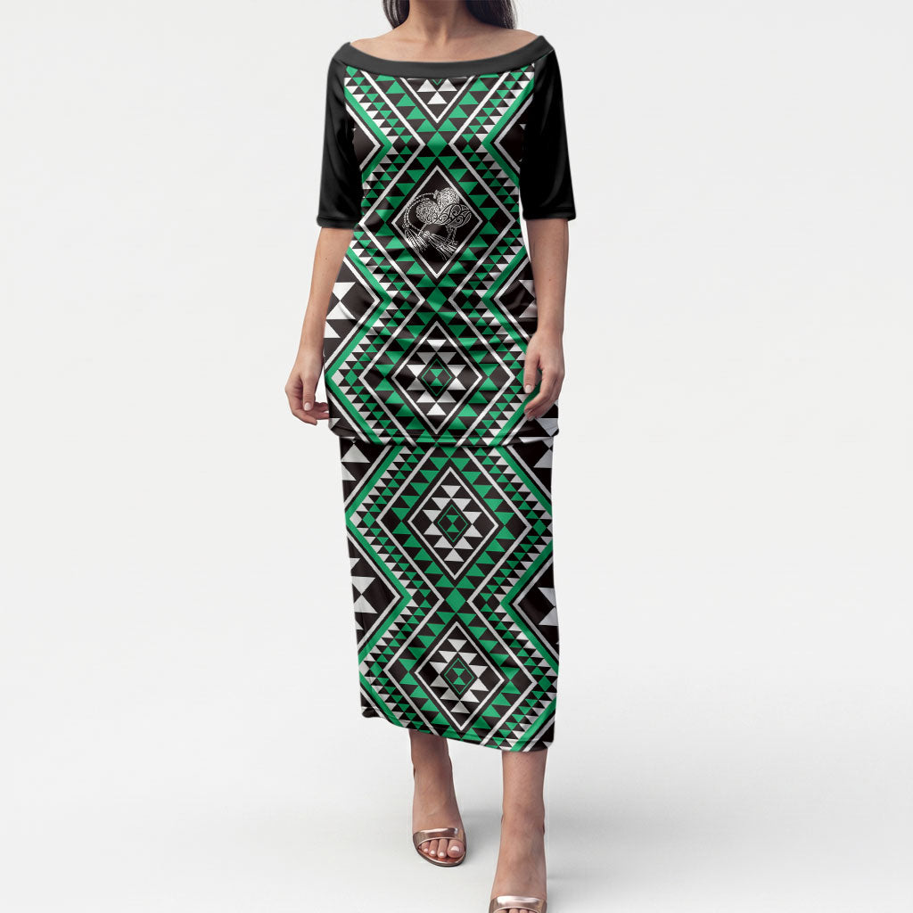 New Zealand Kakariki Taniko Motifs Puletasi Maori Poi Dance Costume Inspired