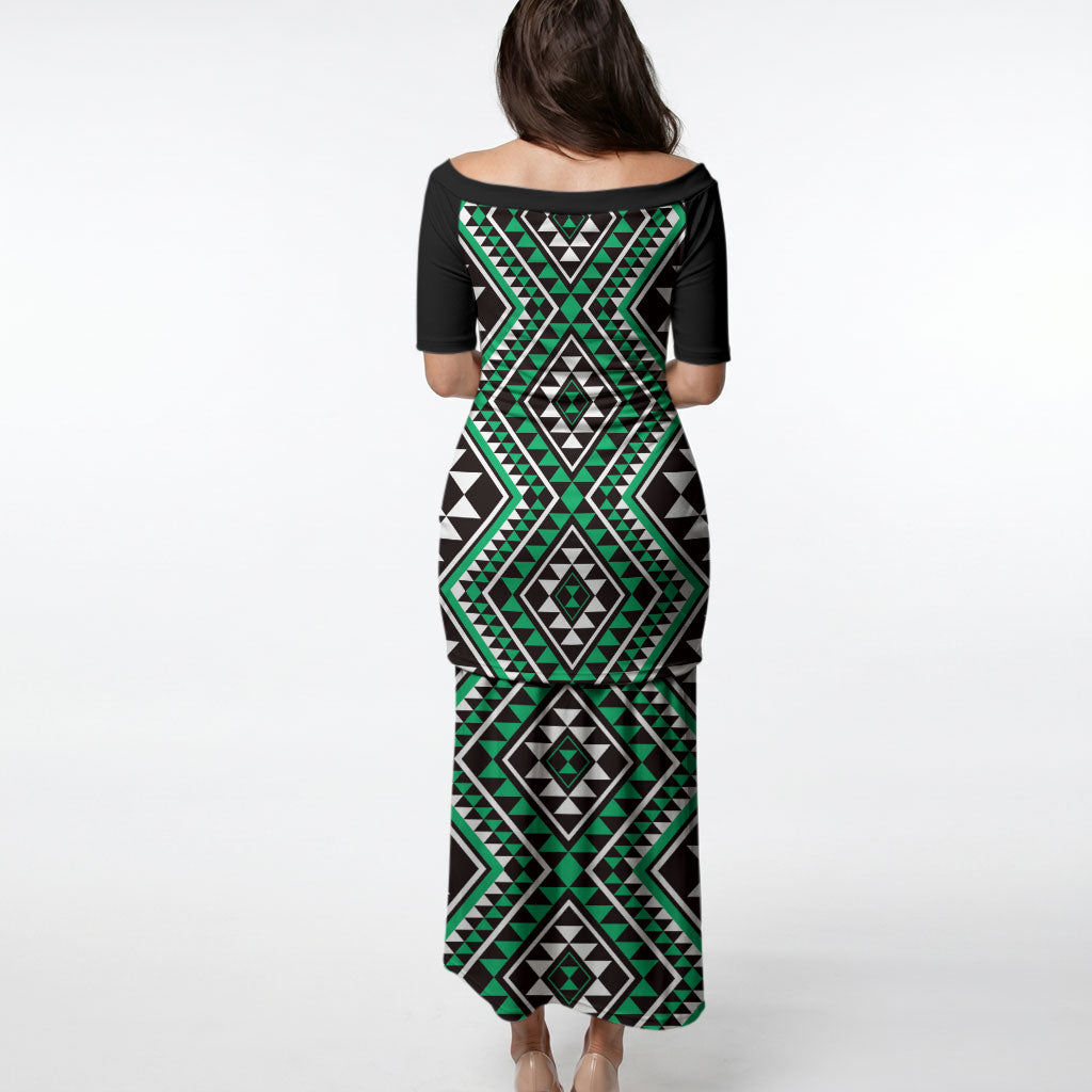 New Zealand Kakariki Taniko Motifs Puletasi Maori Poi Dance Costume Inspired