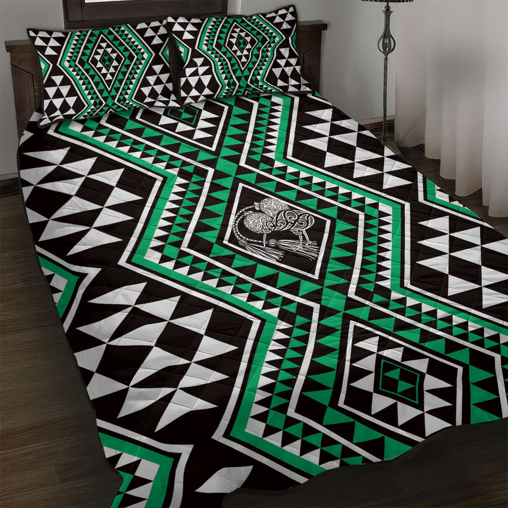 New Zealand Kakariki Taniko Motifs Quilt Bed Set Maori Poi Dance Costume Inspired