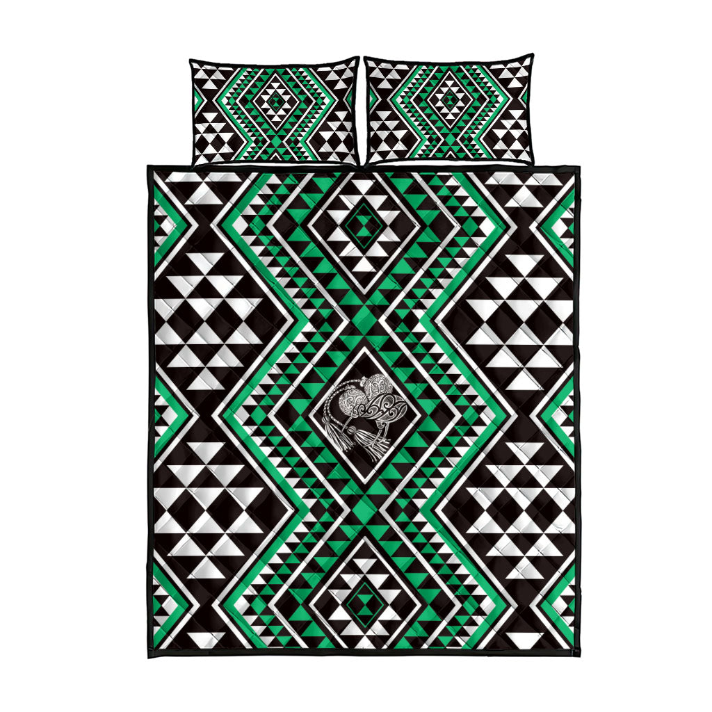 New Zealand Kakariki Taniko Motifs Quilt Bed Set Maori Poi Dance Costume Inspired