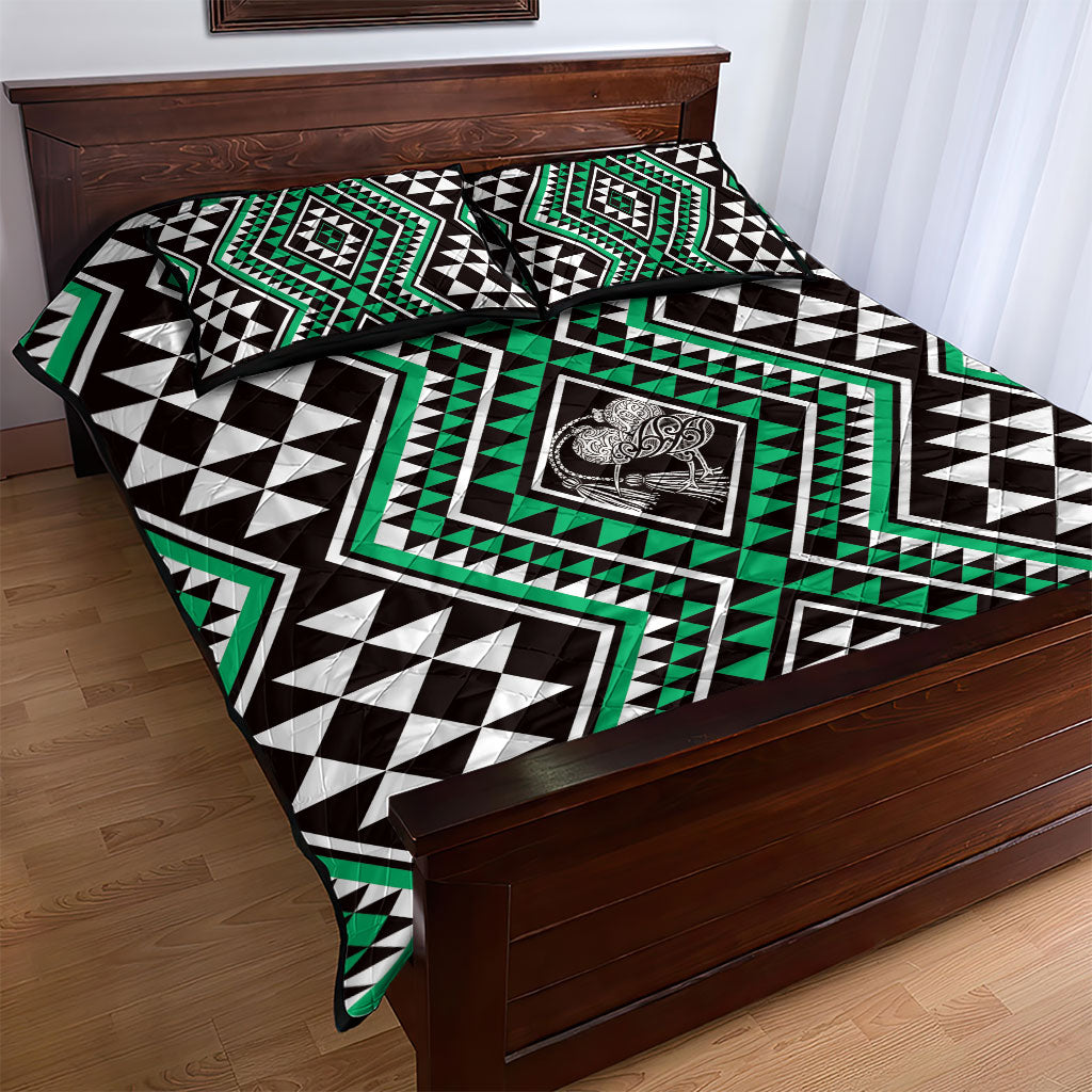 New Zealand Kakariki Taniko Motifs Quilt Bed Set Maori Poi Dance Costume Inspired