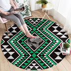 New Zealand Kakariki Taniko Motifs Round Carpet Maori Poi Dance Costume Inspired