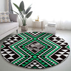 New Zealand Kakariki Taniko Motifs Round Carpet Maori Poi Dance Costume Inspired