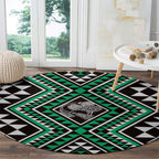 New Zealand Kakariki Taniko Motifs Round Carpet Maori Poi Dance Costume Inspired