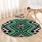New Zealand Kakariki Taniko Motifs Round Carpet Maori Poi Dance Costume Inspired