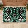 New Zealand Kakariki Taniko Motifs Rubber Doormat Maori Poi Dance Costume Inspired