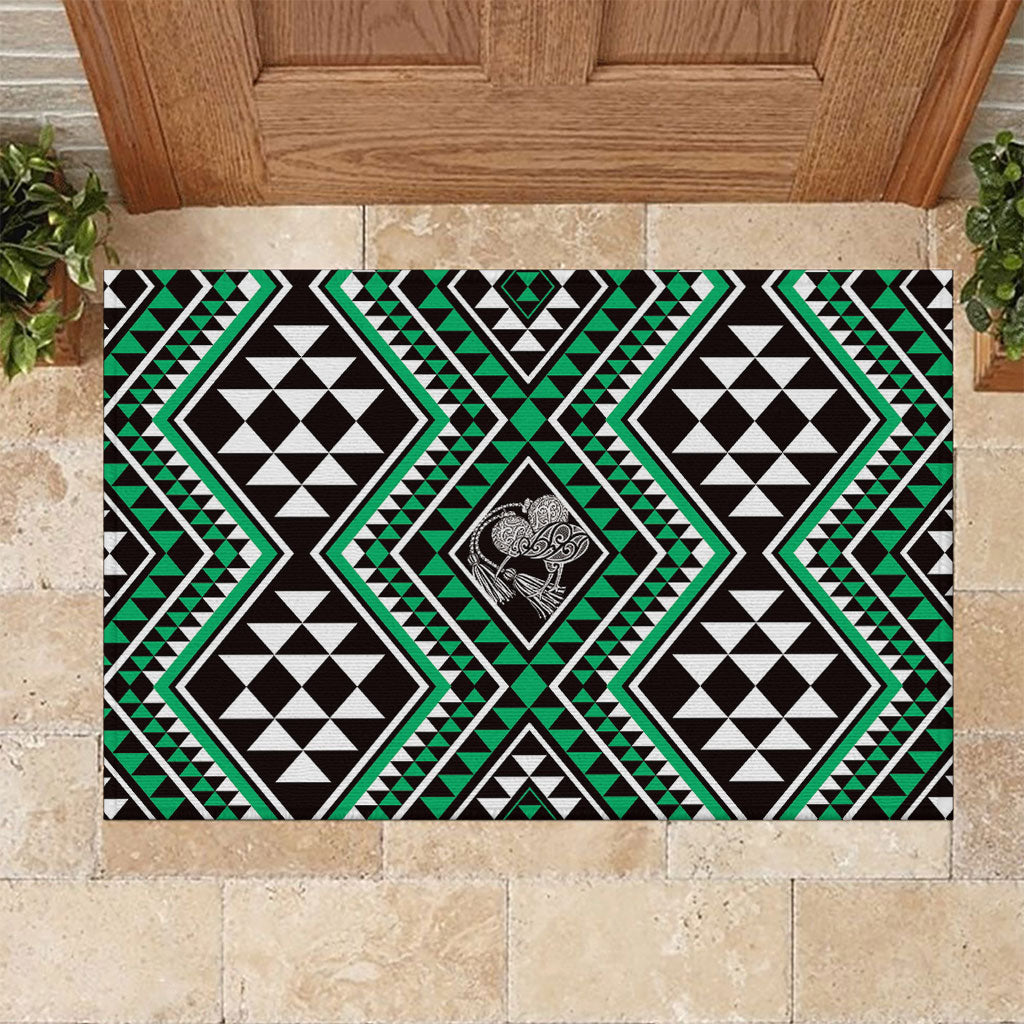 New Zealand Kakariki Taniko Motifs Rubber Doormat Maori Poi Dance Costume Inspired