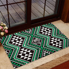New Zealand Kakariki Taniko Motifs Rubber Doormat Maori Poi Dance Costume Inspired
