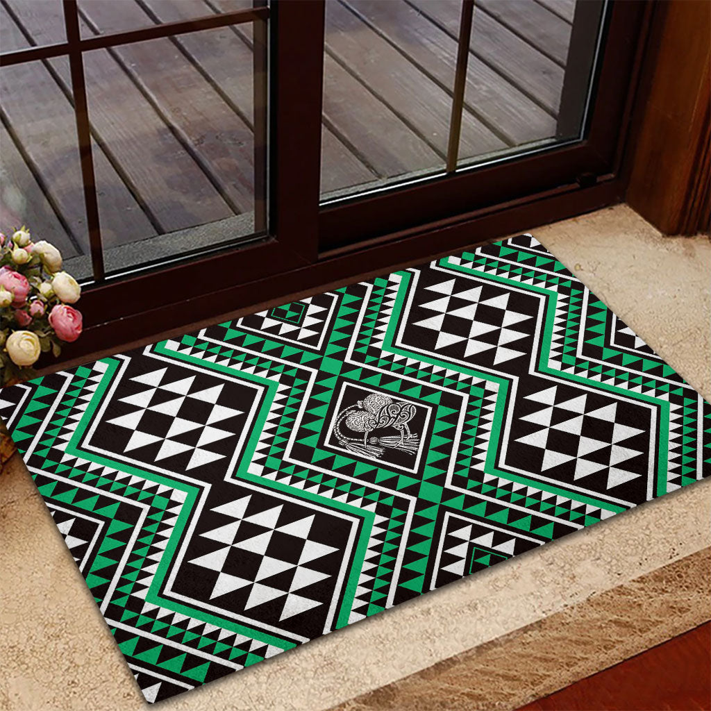 New Zealand Kakariki Taniko Motifs Rubber Doormat Maori Poi Dance Costume Inspired
