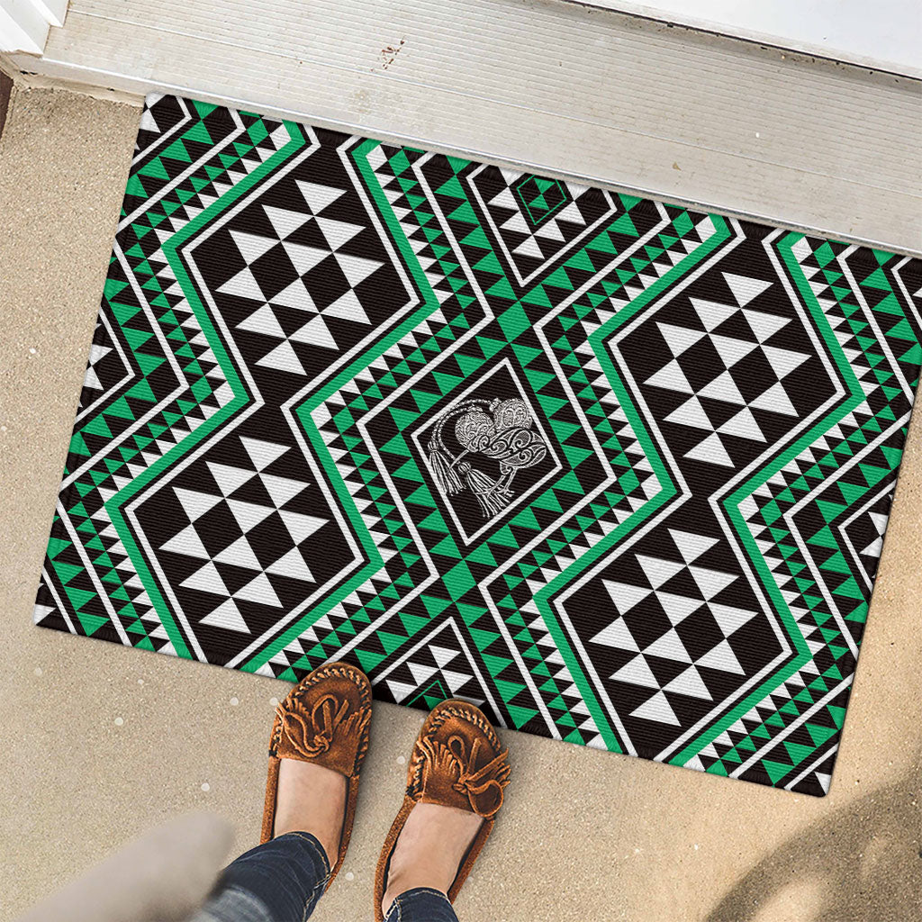 New Zealand Kakariki Taniko Motifs Rubber Doormat Maori Poi Dance Costume Inspired