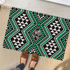 New Zealand Kakariki Taniko Motifs Rubber Doormat Maori Poi Dance Costume Inspired