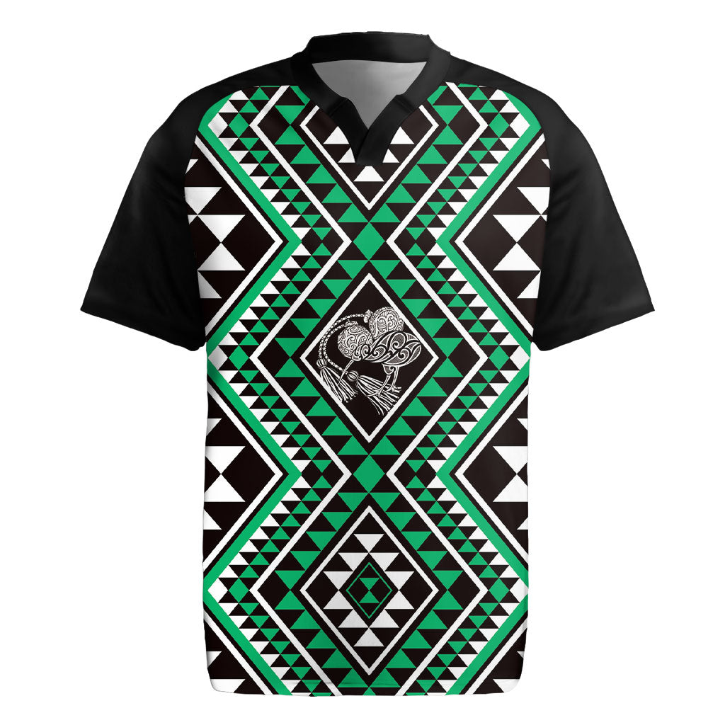 New Zealand Kakariki Taniko Motifs Rugby Jersey Maori Poi Dance Costume Inspired