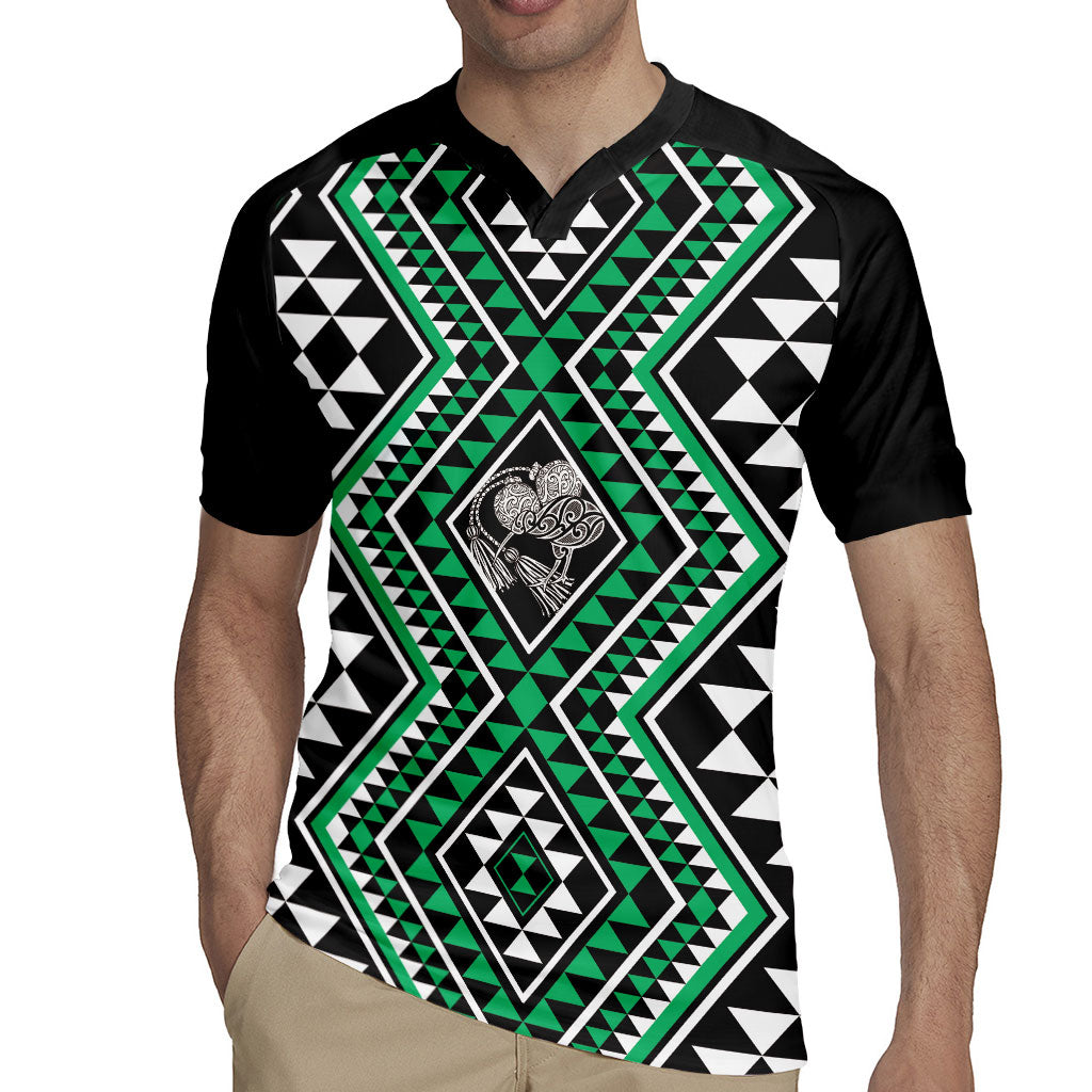 New Zealand Kakariki Taniko Motifs Rugby Jersey Maori Poi Dance Costume Inspired