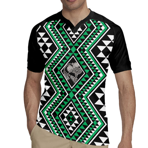New Zealand Kakariki Taniko Motifs Rugby Jersey Maori Poi Dance Costume Inspired