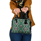 New Zealand Kakariki Taniko Motifs Shoulder Handbag Maori Poi Dance Costume Inspired
