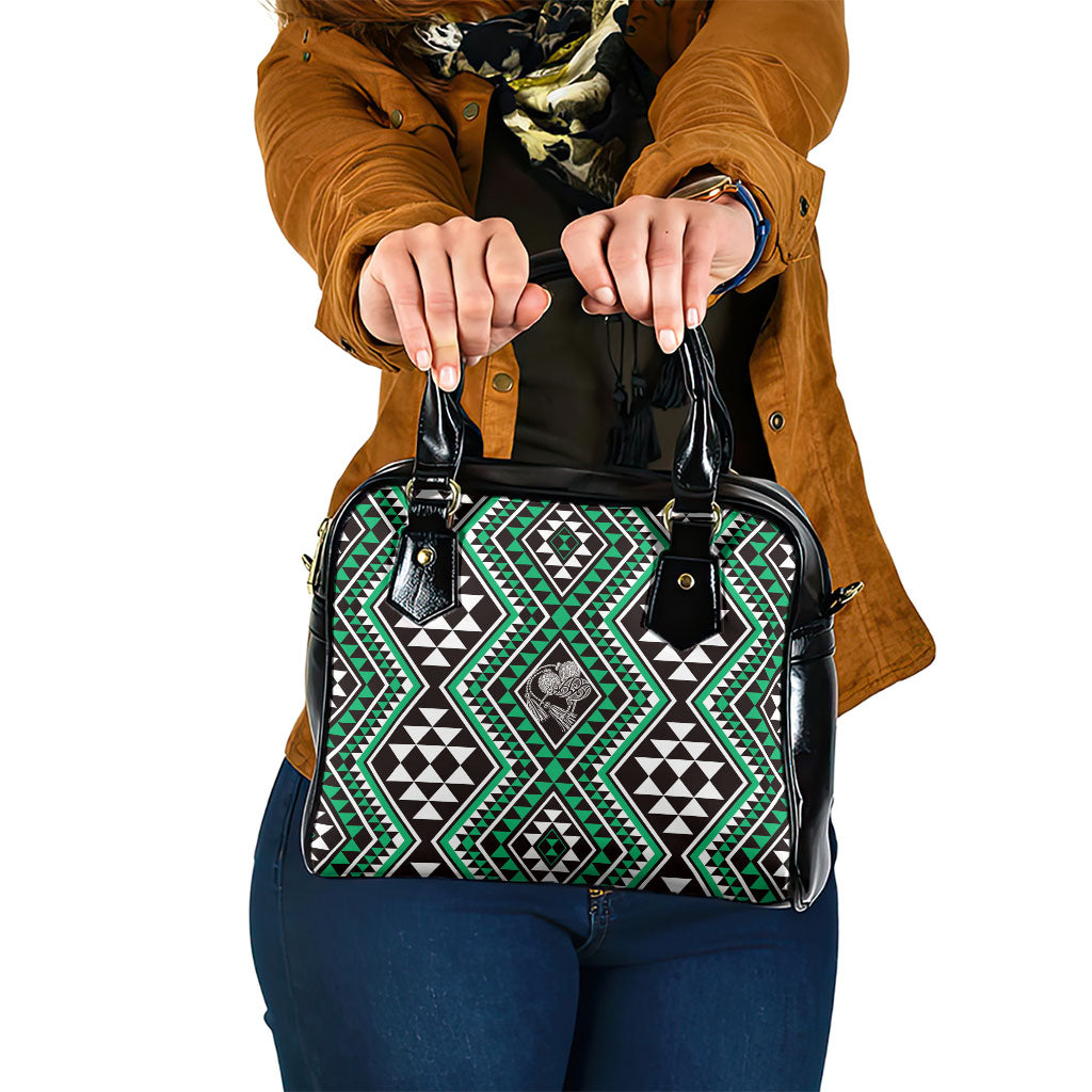 New Zealand Kakariki Taniko Motifs Shoulder Handbag Maori Poi Dance Costume Inspired