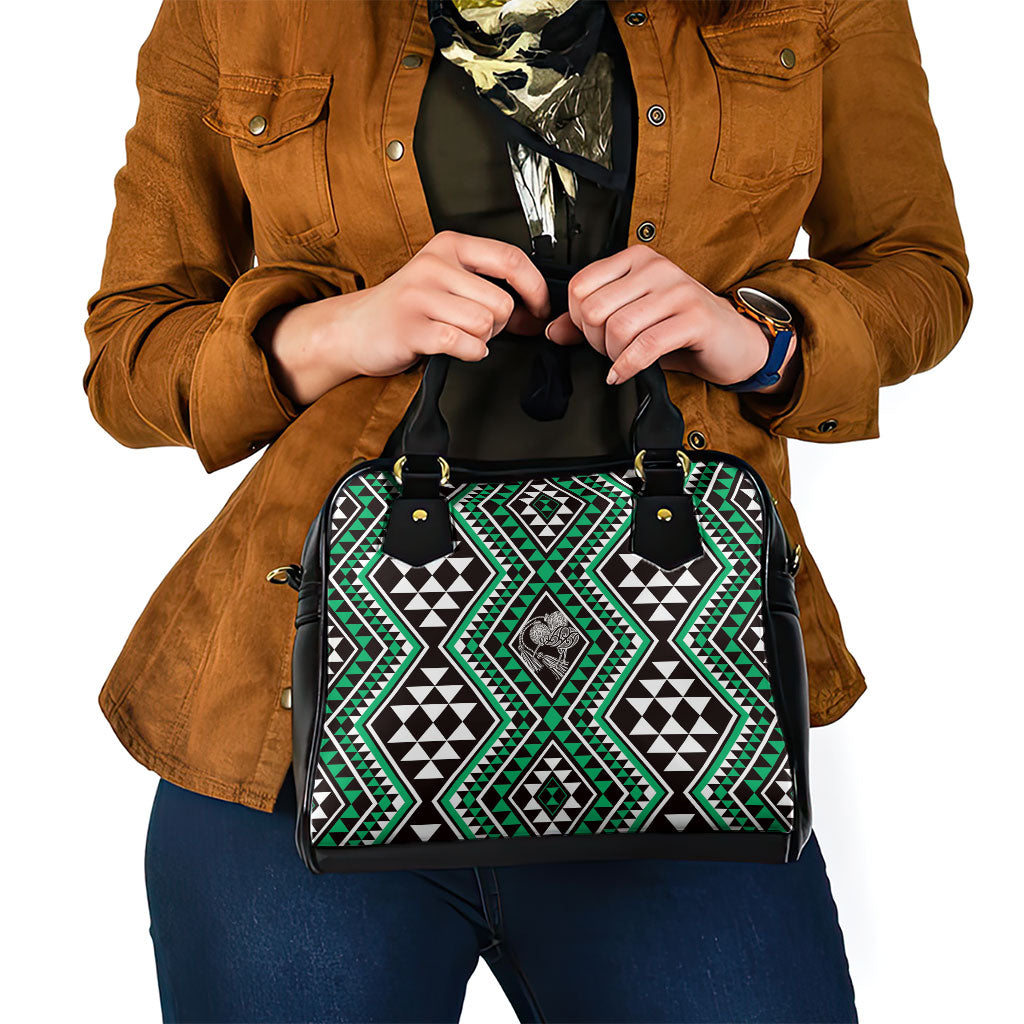 New Zealand Kakariki Taniko Motifs Shoulder Handbag Maori Poi Dance Costume Inspired