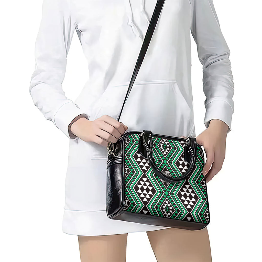 New Zealand Kakariki Taniko Motifs Shoulder Handbag Maori Poi Dance Costume Inspired