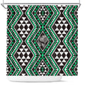 New Zealand Kakariki Taniko Motifs Shower Curtain Maori Poi Dance Costume Inspired