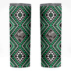New Zealand Kakariki Taniko Motifs Skinny Tumbler Maori Poi Dance Costume Inspired