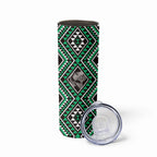 New Zealand Kakariki Taniko Motifs Skinny Tumbler Maori Poi Dance Costume Inspired