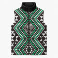 New Zealand Kakariki Taniko Motifs Sleeveless Puffer Jacket Maori Poi Dance Costume Inspired