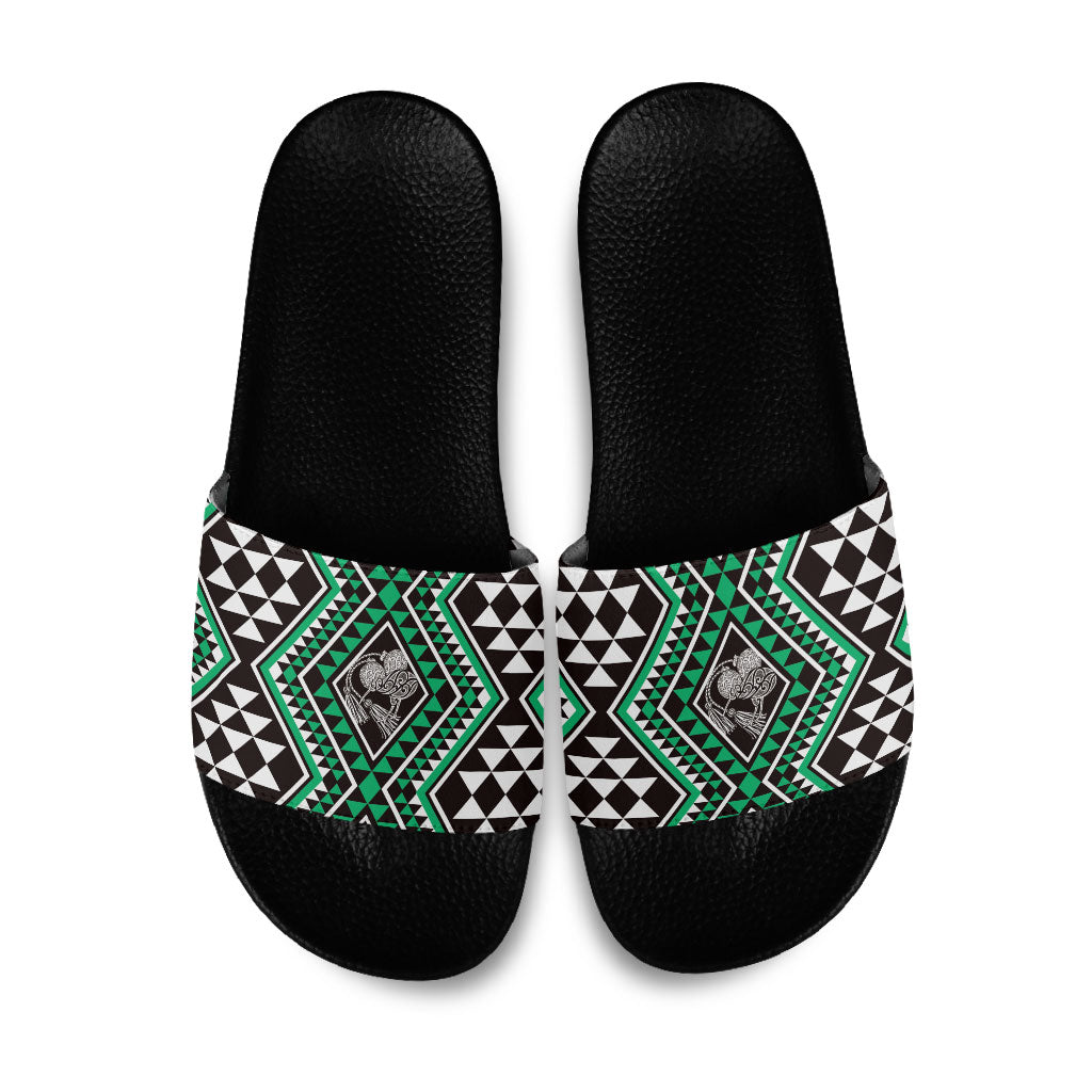 New Zealand Kakariki Taniko Motifs Slide Sandals Maori Poi Dance Costume Inspired