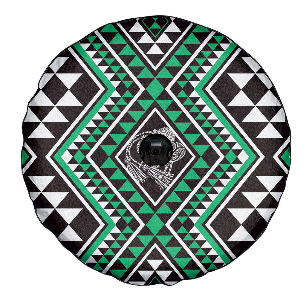 New Zealand Kakariki Taniko Motifs Spare Tire Cover Maori Poi Dance Costume Inspired
