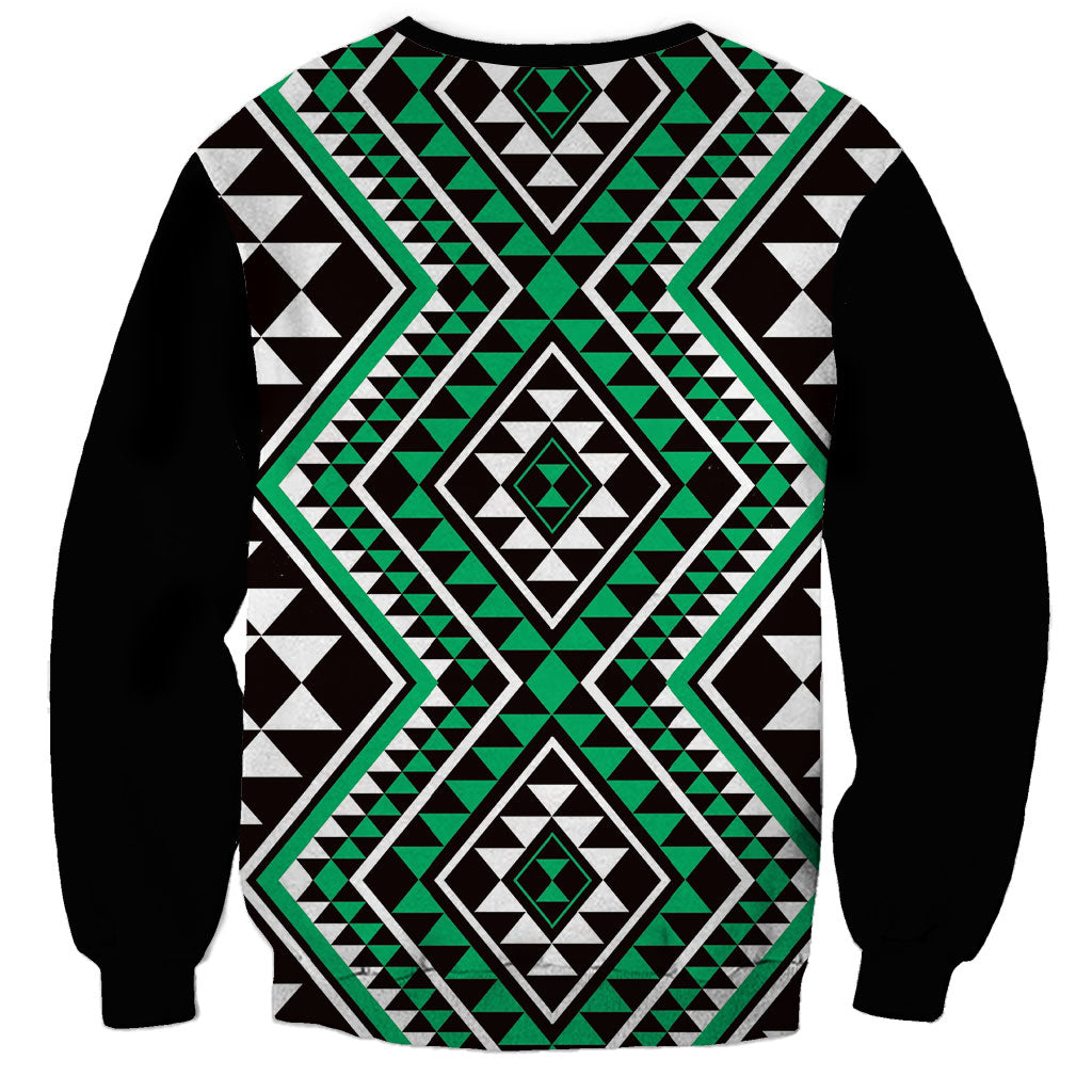 New Zealand Kakariki Taniko Motifs Sweatshirt Maori Poi Dance Costume Inspired