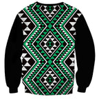 New Zealand Kakariki Taniko Motifs Sweatshirt Maori Poi Dance Costume Inspired